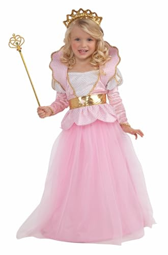 Rubies Glitzerndes Prinzessinnenkostüm für Mädchen, Prinzessinnen-Kostüm, Kleid mit Gürtel und Diadem, Rosa, für Party, Geschenk, Geburtstag, Karneval