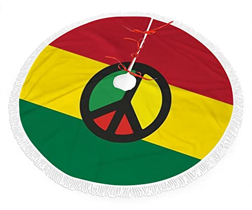 Wewe Rustikale Weihnachtsbaumdecke mit Quasten-Design, Kätzchen mit Schal unter dem Baum mit Ball, für Merry Christmas Dekorationen, drinnen und draußen, mehrfarbig, 122 cm