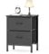 HOMIDEC Bedside Table, Storage Nightstand Side Table, Bedroom Bedside Cabinet with Metal Frame and 2 Large Capacity Fabric Drawers for Bedroom, Living Room, Black