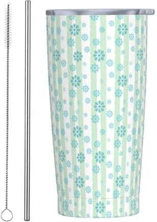 Taza Termica Acero Inoxidable 20Oz, Copo De Nieve De Navidad Acero Inox Vaso Termico Personalizada Taza De Automóvil De Acero Inoxidable Taza De Viaje, Para Agua Y Té, Café