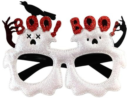 Décorations d'Halloween - Verres chauve-souris - Pour fête - Adultes et enfants - Bijoux créatifs - Filtre à lumière bleue - Lunettes pour femme - Rondes - Blanc - Taille unique