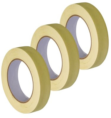 Handelskönig 3x Feinkrepp 25 mm x 50 m Kreppband Feinkrepp Klebeband Kreppklebeband Tape zum Abkleben bei Malerarbeiten