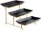 Vencier 3 Tier Serving Platter Set Three Tier Food Dessert & Cake Display Party Food Tray Set (Black/Gold)