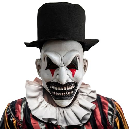 MXJFYY Tödliche Clown Maske, Killerclownmasken mit Hüten, Latex Halloween Horrormasken, Böse Clown Weihnachtsmaske, Rollenspiel Realistischer Kopfschmuck Maskerade Kostüm Requisite