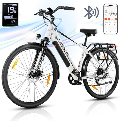 Vipdrive E Bike, E-Bike für Damen und Herren, 28 Electric Bike mit 48V 15Ah Batterie, 3 PAS & Tempomat Modus, 7-Gang mit LCD-Display, 250W Motor & 85NM, up to 100km