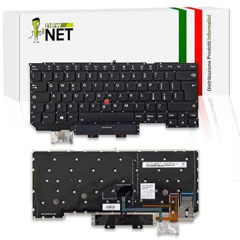 new net - Tastiera Compatibile con Lenovo ThinkPad X1 Carbon Gen 6 (Type 20KG, 20KH) [Senza Frame - Colore Tasti Nero - Trackpoint - Retroilluminata - Layout ITA]