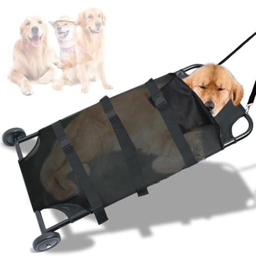 Vexorium Trage für große Hunde 250lbs 122x66cm Hundetrage mit leisen Rädern Notfall Hundekarre Tierarzt Rettungstrage für Haustiere
