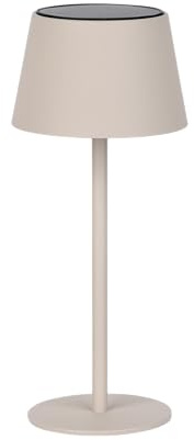 BOLD Umbo Solar Tischleuchte - Dimmbare Tischlampe für Garten & Außen | Outdoor Solarlampe in Sand mit USB-Ladefunktion, Touch-Dimmer, 3000K Warmweiß, IP44 Spritzwasserschutz & Akkubetrieb