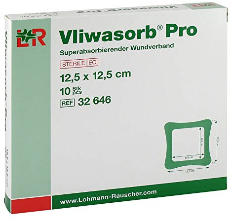 VLIWASORB Pro superabsorb.Komp.steril 12,5x12,5 cm 10 St