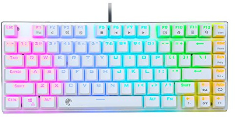 e Element Gaming Keyboard Tea axis 81 Key Anti-Ghost Key Mechanical Type LOL Game for Keyboard RGB Light-Emitting LED Backlight with English Array USB Wired high-Speed Reaction Waterproof Game fo