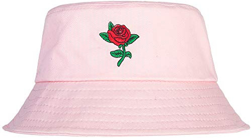 ZLYC Unisex Sommer Süß Eimerhut Fischerhüte (Rose, Rosarot),Gr. Einheitsgröße