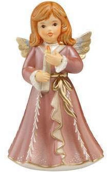 Goebel Weihnachten - Trendfarbe Pearly Velvet 'EIN Lichtlein Burning Little Light 15 cm'