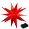 Leuchtstern 3D rot aus PVC LED Weihnachststern XL zum hängen beleuchtet inkl. 40 LED Ø 60cm Outdoor IP44 (1 x XL Leuchtstern 3D rot)