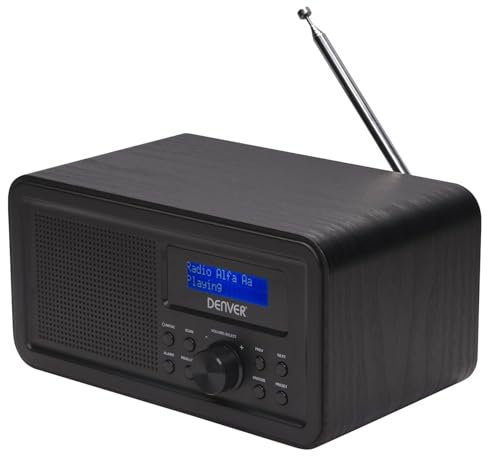 Denver DAB-30 DAB+ Radio mit FM Tuner und Weckerfunktion, Schwarz