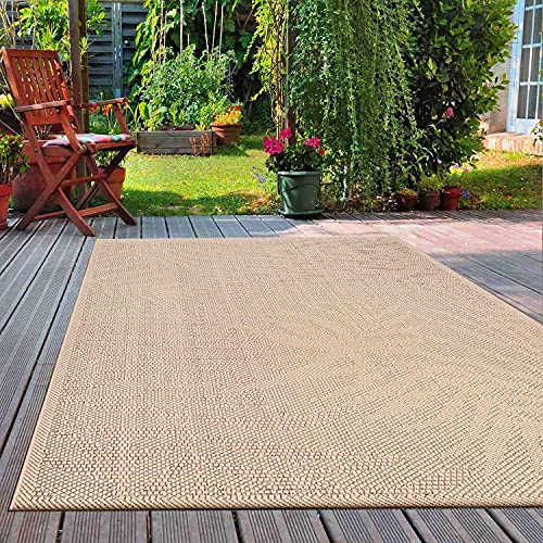 VIMODA In- und Outdoor Teppich Küchen, Terrassen & Balkon Teppich In Beige, Maße:140x200 cm