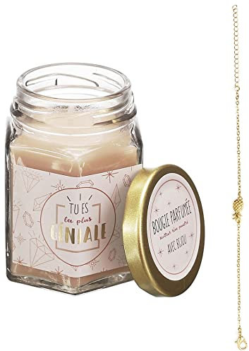 The Concept Factory Duftkerze im Glas mit Schmuckstück Überraschung Pudertraum