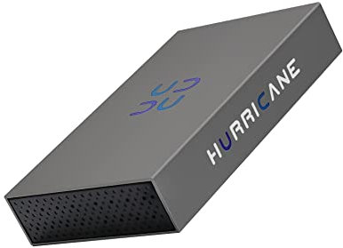 HURRICANE 3518C3 8TB Aluminium Externe Festplatte, 3.5 Zoll, USB C HDD extern Backup Desktop Speicher mit Netzteil für PC, smart TV, Ps4, Ps5, Xbox Laptop, kompatibel mit Windows mac OS Linux