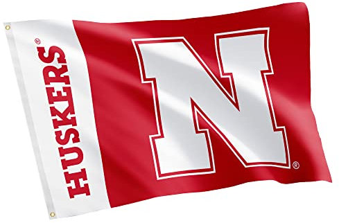 Desert Cactus University of Nebraska Flagge, 100 % Polyester, für drinnen und draußen, 91 x 152 cm (Teamname)