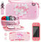 RHOTALL Custodia per Nintendo Switch Lite con custodia protettiva in TPU, tracolla regolabile, pellicola proteggi schermo e 2 tappi per pollice, colore: rosa coniglietto