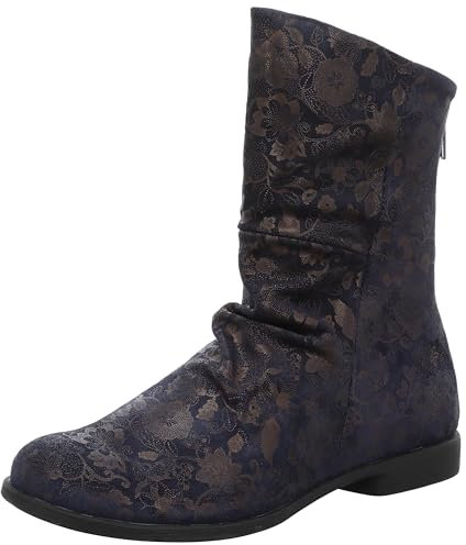 THINK! Damen AGRAT chromfrei gegerbte nachhaltige Stiefelette, 8000 Marine, 37.5 EU