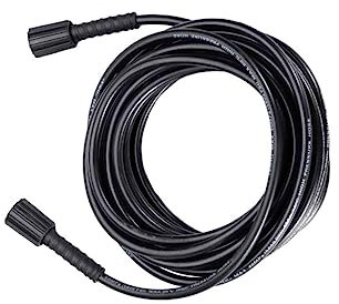 DOITOOL Hochdruck Waschmaschinenschlauch 7m Schwarz Gummi 22 Mm-14/15 Innengewinde Für Kaltwasser Autowäsche Flexibler Doppelpumpenschlauch Mit Knickschutz