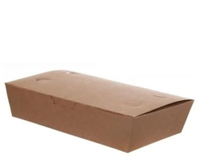Blanc HYGIENIC Meal-Box 800ml 400 Stk, to go, take away, biologisch abbaubar, natürliches Design, weiße Innenschicht