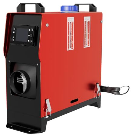 HENGMEI Calentador de Aire Diesel, 12V 8KW Calentador de Vehículos Diesel Calentador de Combustible Portátil Calefacción Estacionaria con Pantalla LCD para Camión Coche Barco RV (Tipo B, Negro+Rojo)