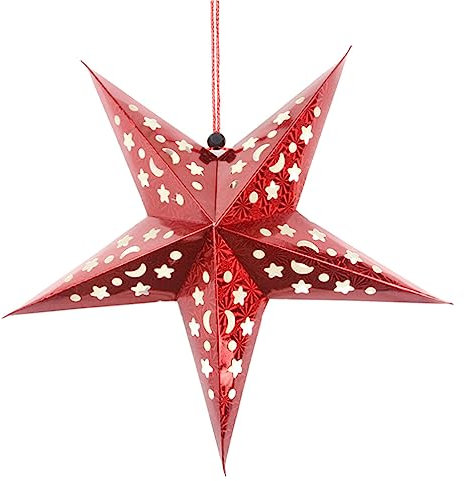 VALICLUD Weihnachtsdekoration Dekorative Lampenschirme Papierlaterne Sterne Weihnachtsstern Lampe Mährische Sternlampe Led Außenstern Mit Beleuchtung 3D Hochzeitspapier Weihnachten
