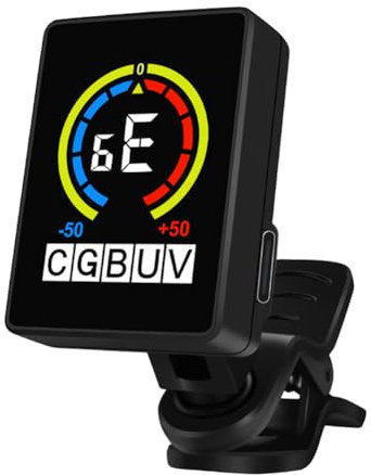LYEAA Elektronisches Stimmgerät, USB-Aufladung, Mikro-Kopfplatten-Tuner, LCD-Display, Multi-Instrumenten-Tuner, 360-Grad-Drehung, Gitarrenzubehör für Gitarre, Bass, Violine