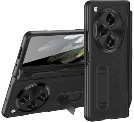 COUQE Étui pour Oppo Find N3, Housse en Cuir, Protecteur d'écran Intégré, Stylet Intégré,Coque de Protection Multifonctionnelle de Téléphone Pliable pour Oppo Find N3-Noir