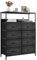 Nicehill Chest of Drawers, Dresser for Bedroom with 8 Drawers, Tall Storage Organizer Unit with 2-Layer Shelves, Large Storage Drawers for Bedroom, Kids room, Living room, Closet(Black Wood Grain)