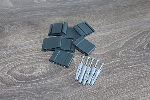 Sockelleisten Fußleiste Sockeleiste weiß 80mm aus hochfestem Kunststoff stoßfest (50 Befestigungsclips (inkl. Schrauben+Dübel))