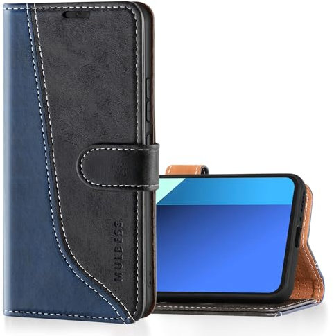 Mulbess für Xiaomi Redmi Note 13 4G (Nicht für 5G) Hülle, Handyülle Leder mit Kartenfach, Klapphülle mit Magnetverschluss, Flip Case Etui Handytasche Schutzhülle, Stilvoll Schwarz