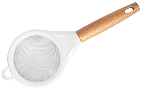 Cabilock colador con mango madera utensilios cocina acero inoxidable colador acero inoxidable tamiz harina tamiz cocina colador malla fina filtro malla Estilo japones filtrar