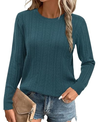 Arach&Cloz Pull à Manches Courtes pour Femme, été, Automne, Hiver, Chemise tricotée, décontracté, col Rond