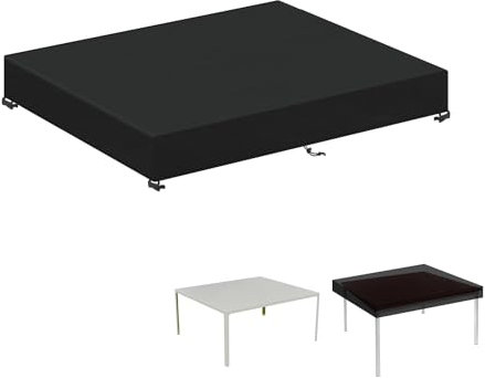 LAMUNI Tisch Abdeckung Outdoor Tischplatte Abdeckung Gartentisch Schutzhülle Gartenmöbel Hülle Wasserdicht Tischplattenhülle Gartentischhülle Abdeckplane Gartentisch, Rechteckig, 120x80x15cm