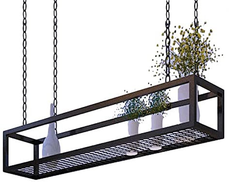 Ceiling Shelf Floating Shelves - Hanging Planters for Indoor Plants Window - Hanging Flower Pot for Wall and Ceiling Mounting - Plant Holder for Bar, Garden, Balcony, Metal (Size : 100x25x15