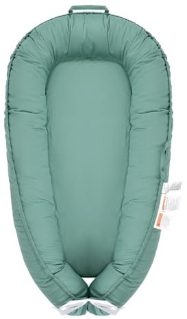 SENTASI Babynest Nestchen Baby,100% Baumwolle Babynestchen Babynest Neugeborene Geschenk Nestchen Reisebett für Babys und Säuglinge (Grün)
