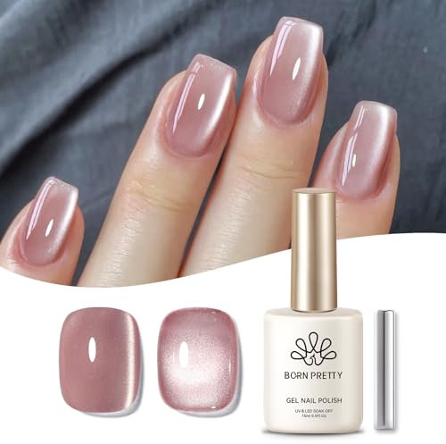 BORN PRETTY Magnetic Gel Nail Polish with Magnet 15ml Withered Roses Moonlight Effect Cat Gel Eye Iridescent Gel Polish for Nail Art Manicure Salon DIY