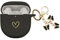 AIIEKZ Compatible with Bose QuietComfort Earbuds II 2022, Soft Silicone Case with Gold Heart Pattern for Bose QC II Case with Cute Butterfly Keychain for Girls Women (Glitter Black)
