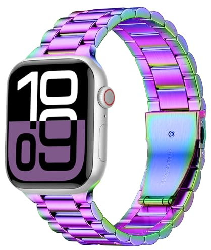 Netolo Metall Armband Kompatibel mit Apple Watch Armband 45mm 44mm 49mm 42mm 46mm, Edelstahl Ersatz Band Kompatibel mit Apple Watch SE Armbänder/iWatch Series 10 9 8 7 6 5 4 3 2 1 SE 2 Ultra