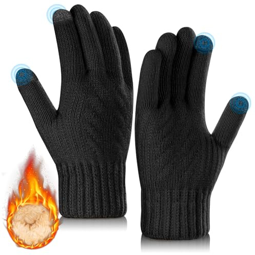Kiiwah Winter Handschuhe Damen, Thermo Handschuhe Touchscreen Winterhandschuhe Warme Handschuhe mit Fleecefutter Sporthandschuhe für Outdoor Fahrrad, Laufen, Wandern, Skifahren