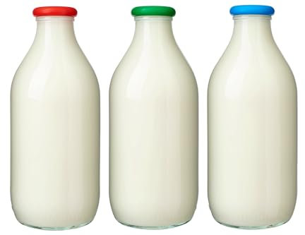 MOOPOPS (Clásico) Paquete de 3 tapas de silicona reutilizables específicamente diseñadas para adaptarse a botellas de leche estándar de una pinta de vidrio del Reino Unido.
