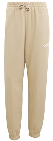adidas Women's Essentials Linear French Terry Cuffed Pants, Warm Sandstone/White, XS