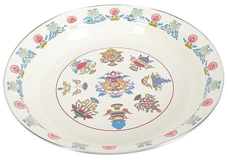 OKUMEYR Plato De Resistente Al Calor Vintage Plato De Esmalte Para Servir Frutas o Dulces Restaurante o Casa Duradero y Elegante