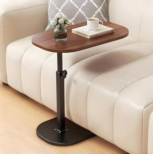 ZLXHFFH C Shaped Side Table Adjustable Height, 360°Swivel C Shaped End Table, Couch Side Tables That Slide Under, Modern Small Coffee C Table End Table for Sofa/Bed/Bathtub