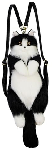 Harilla Süßer Katzen-Plüsch-Rucksack, Tiere-Tasche für Erwachsene und Kinder, Katzenliebhaber, Geburtstagsgeschenk, Kein Schal