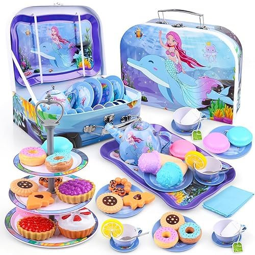 36 Piece Kids Mermaid Tea Set