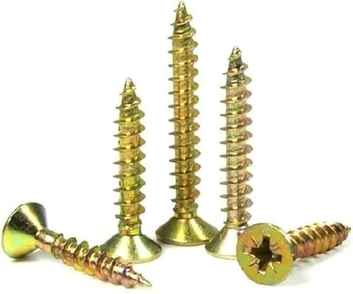 DXEAIN Phillips Pan Head Self-Tapping Screw,Tapping Screws,50pcs Cross Head Self - Tapping Screw Dry Wall Nail with Hard Flat Head Wood Screw Fiber Nail M4 with Screwdriver,(14mm)