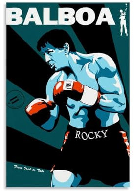 YXRONG Rocky Balboa 1 klassisches Filmposter, Dekoration, Ölgemälde, Leinwand, Poster und Kunst, bildlich, modern, Heimdekoration, Poster, 40 x 60 cm, ungerahmter Stil